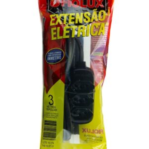 EXTENSAO ELÉTRICA 5MT 2PINOS PRETA C/3 TOM. 10A FIOLUX