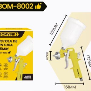 PISTOLA TINTA GRAVIDADE 1.5MM 600ML BOMVINK BOM-8002